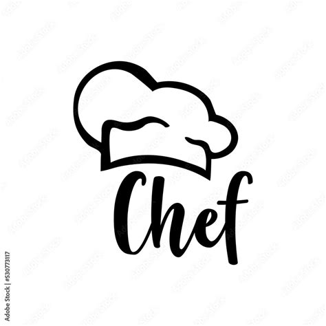 Concepto Restaurante Logo Lineal Con Texto Manuscrito Chef Con Silueta