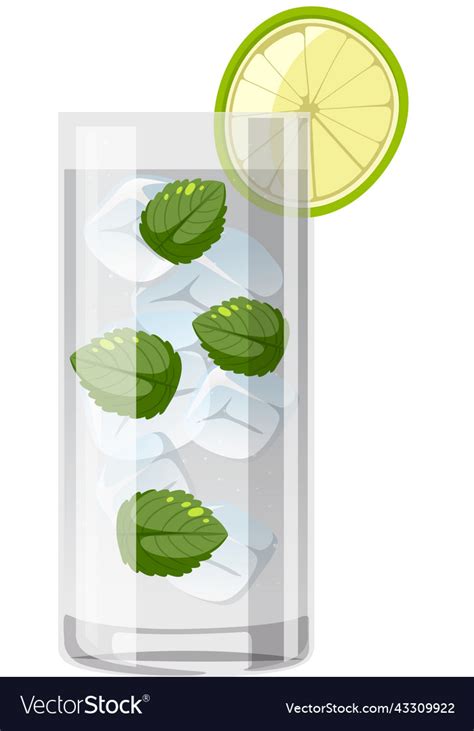 Gin And Tonic Cocktail In A Glass Royalty Free Vector Image