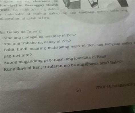 Gawain Sa Pagkatuto Bilang 2 Basahin Ang Kuwento Sa Ibaba Pagkatapos