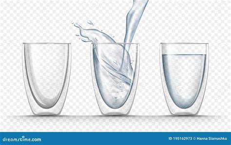 Vaso de agua vacío y lleno ilustración del vector Ilustración de