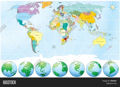 世界地图 矢量图和照片（免费试用） Bigstock