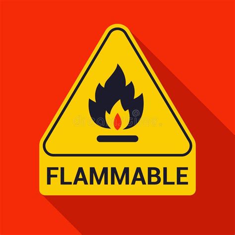 Ic Ne Et Criture Du Feu Inflammables Triangle De Signalisation Jaune