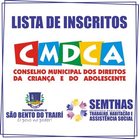 Trair Agora Cmdca Divulga Nomes Dos Candidatos Inscritos Para