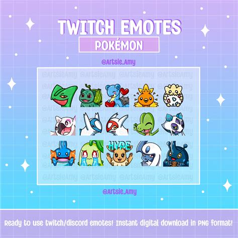 Pokemon Emotes Bundle Etsy