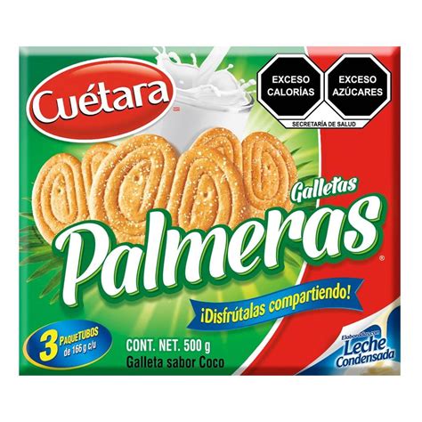 Galletas Cuétara Palmeras sabor coco 3 paquetubos de 166 g c u Walmart