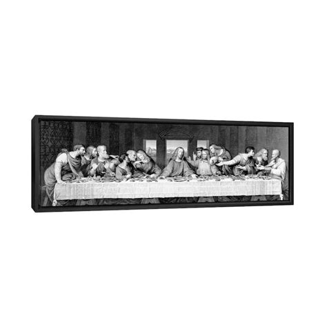 iCanvas "The Last Supper, engraved by Frederick Bacon, 1863 " by Leonardo da Vinci Framed Canvas ...