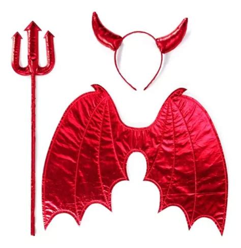 Set Disfraz Diabla Mujer Piezas Halloween Diablita Rojo Cuotas Sin