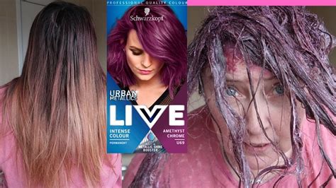 How To Dye Your Hair Purple Schwarzkopf Urban Metallics Brown To