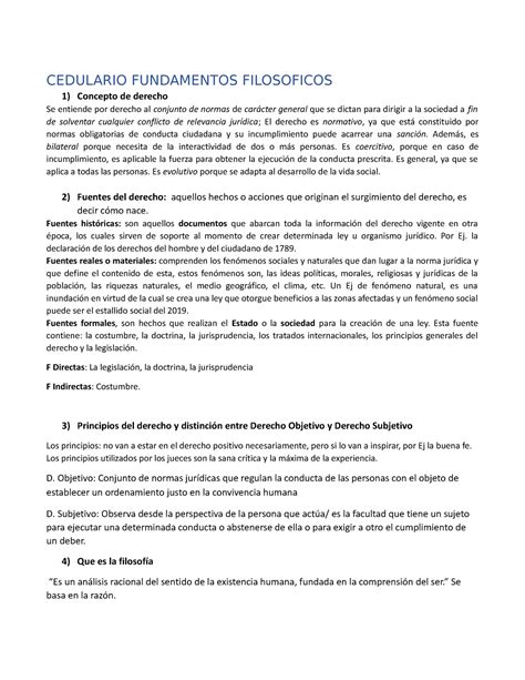 Cedulario Filosofia Celudario De Preguntas CEDULARIO FUNDAMENTOS