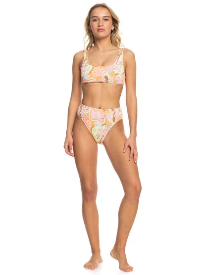 Floraldelic Braguita De Bikini Alta En La Cadera Para Mujer Roxy