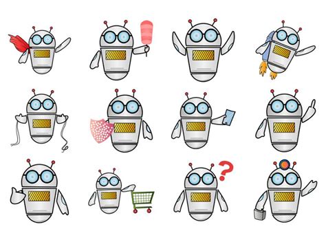 Cartoon Robot Emoji Set by Emoji Expert on Dribbble