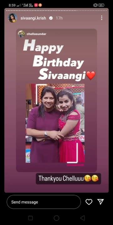 Sivaangi Birthday Celebration Her Instagram Story 🎉🎉😍😍😍🤗🤗🤗 Youtube