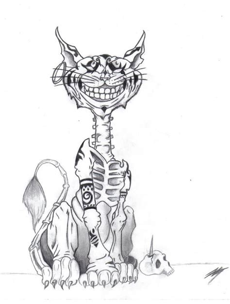 Evil Cheshire Cat Tattoo Design