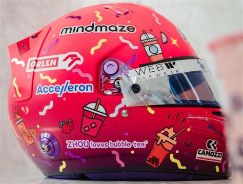 Zhou Unveils Flashy Helmet Livery For Singapore Gp Motorsport Week