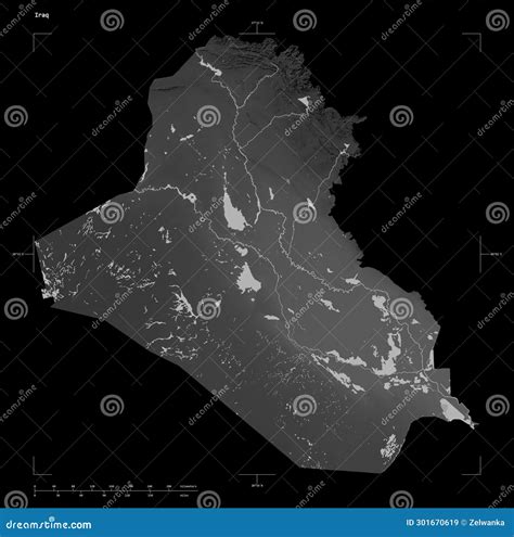 Iraq Shape On Black Grayscale Stock Illustration Illustration Of