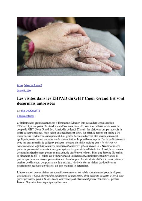 Calaméo Les Visites Dans Les Ehpad Du Ght Coeur Grand Est Sont