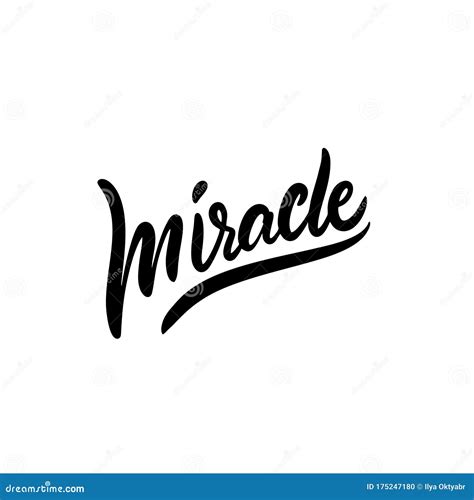 Miracle Sign Hand Drawn Motivation Lettering Phrase Black Ink Vector