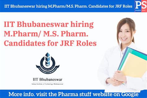 IIT Bhubaneswar Hiring M Pharm M S Pharm Candidates For JRF Roles