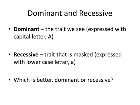 Dominant And Recessive Powerpoint