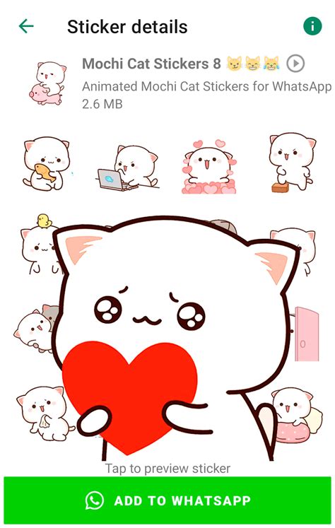 Animated Mochi Cat Stickers for Android - Download