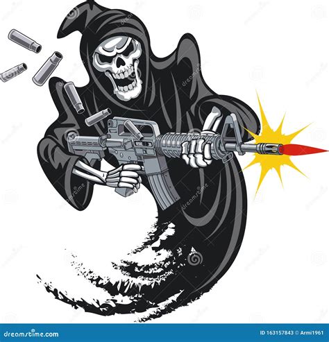 Reaper With Gun Tattoo