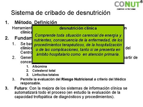 PROYECTO CONTROL NUTRICIONAL CONUT PARA LA DETECCIN PRECOZ