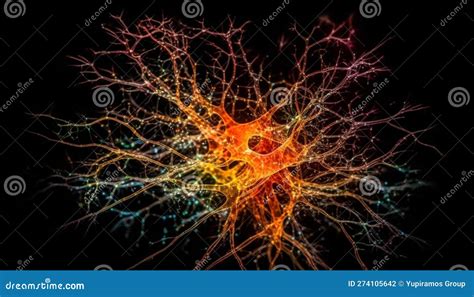 The Glowing Synapse Communicates Within The Nervous System Generated By