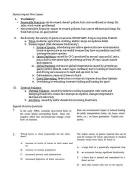 Living Environment Regents Review Ecology And Human Impact By Breanna