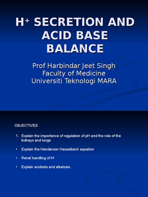 acid secretion   kidney  kidney homeostasis
