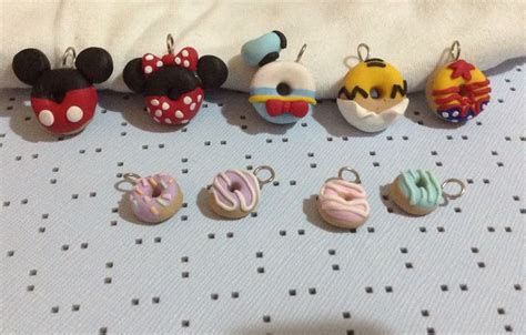 Polymer Clay Doughnuts Mickey Mouse Minnie Mouse Donald Duck Homer