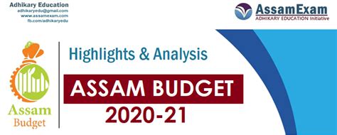 Assam Budget 2020-21 - Highlights and Analysis - AssamExam