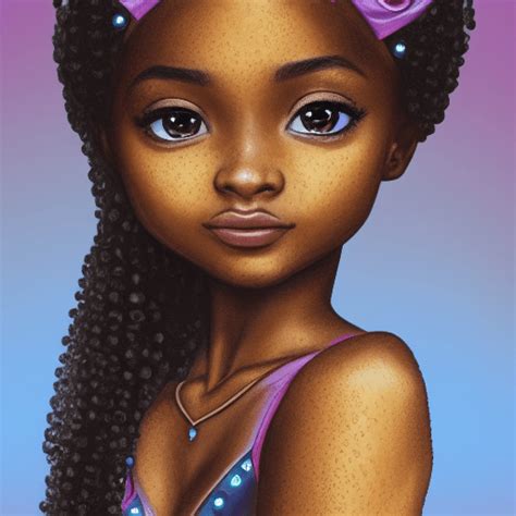 Beautiful 4k Dark Brown Skinned Girl In Disney Princess Style · Creative Fabrica