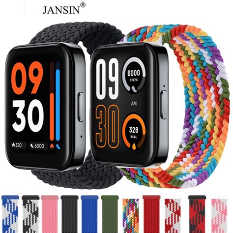 Jansin Braided Solo Loop Nylon Strap For Realme Watch Smart Watch