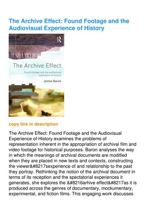 Ppt Read The Archive Effect Found Footage And The Audiovisual