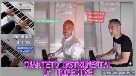 CUARTETO INSTRUMENTAL 1r TRIMESTRE Efemérides musicales