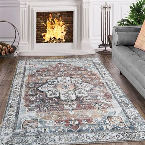 Area Rug Bohemian Accent Rug Stain Resistant Rug For Living Room ...