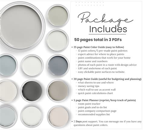 Light French Gray Color Palette Top Sherwin Williams Gray Etsy Canada