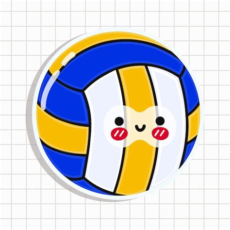 Premium Vector Cute Volleyball Sticker