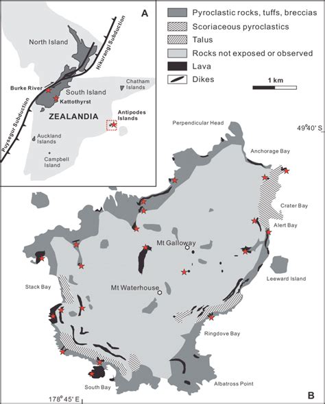 A Schematic Map Of The Zealandia Continent Showing Portions Of