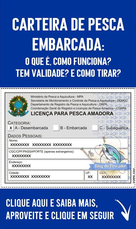 Carteira de pesca embarcada o que é como funciona tem validade e