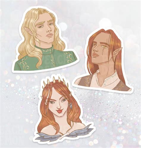 Acotar 13 Stickers Set All Characters Feyre Sticker Rhysand Nesta