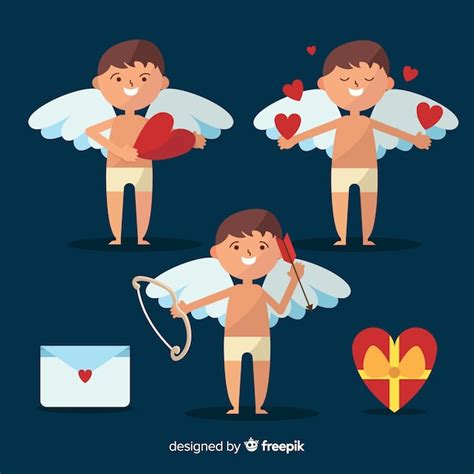 Colecci N De Personajes De Cupido En Dise O Plano Vector Gratis