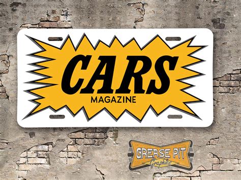 Cars Magazine License Plate Grease Pit Graphics