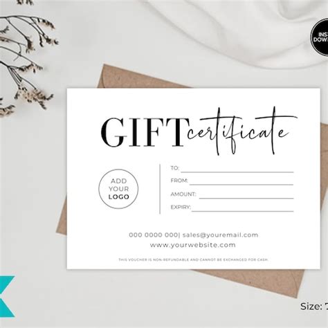 Gift Certificate Template Editable Gift Card Template Etsy