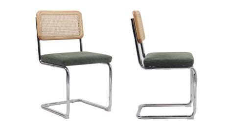 Lot De Chaises En Cannage Velours C Tel Vert Et M Tal Chrom Muse