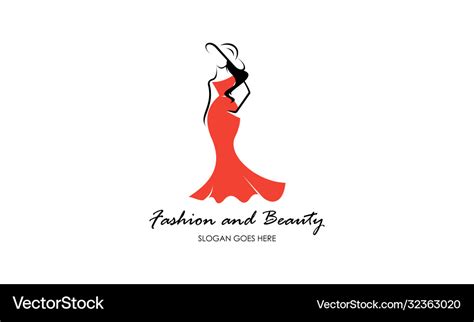 Fashion Female Dress And Beauty Logo Royalty Free Vector