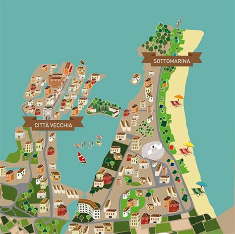 Chioggia map - ModDesign Studio | Illustrated map, Map art, Cartography map