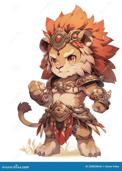 Chibi Lion Kid Cartoon Holding Billboard Background