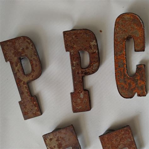 Rusty Metal Letters Block Serif Magnetic Letters 3 Inch Tall Etsy Canada