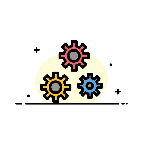 Configuration Gears Preferences Service Business Flat Line Filled Icon